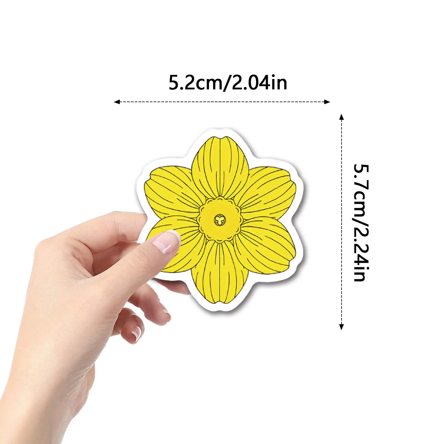 10/30/50PCS Yellow Daffodil Plant Flower Sticker Decoration Suitcase Scrapbooking Laptop Phone Stationery Kawaii Kid Toy Sticker