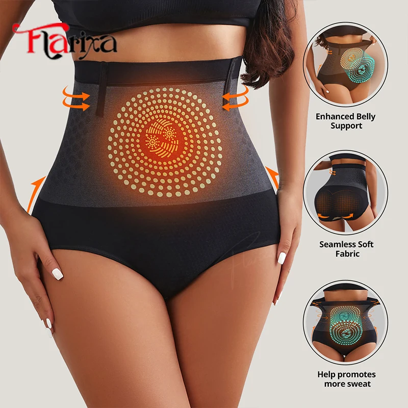 Flarixa Seamless High Waist Shapewear Panties Control Abdomen Underwear Briefs Women Body Burning Fat Tummy and Hip Lift Pants