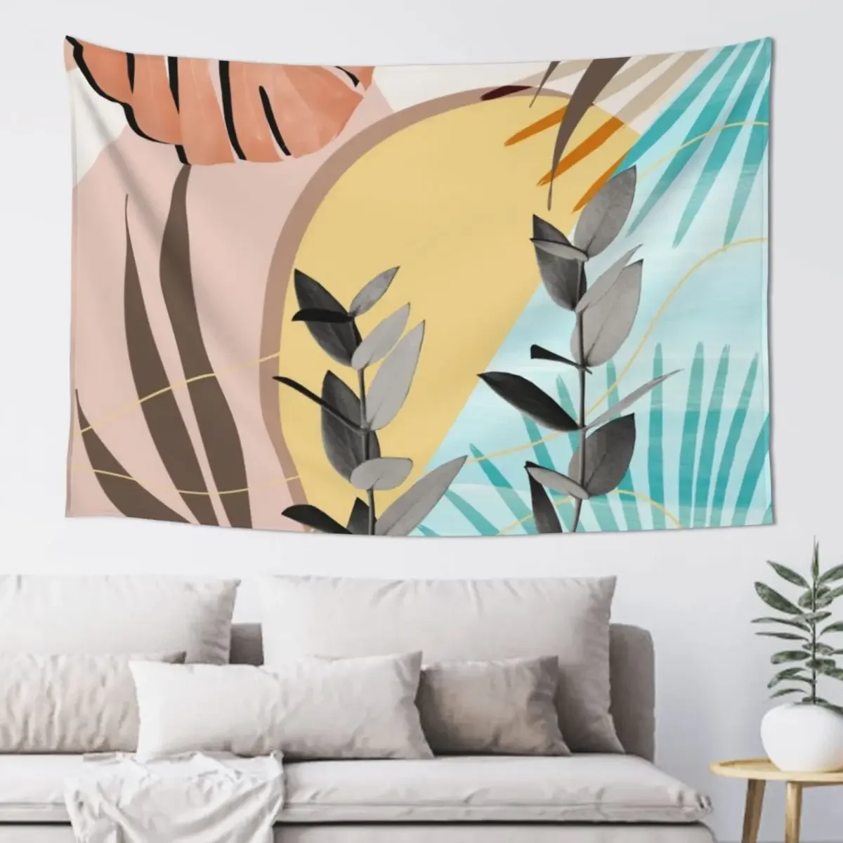 Eucalyptus Tropical Summer Oasis #1 #tropical #wall #art Tapestry Wall Tapestries Wallpaper Bedroom Tapestry