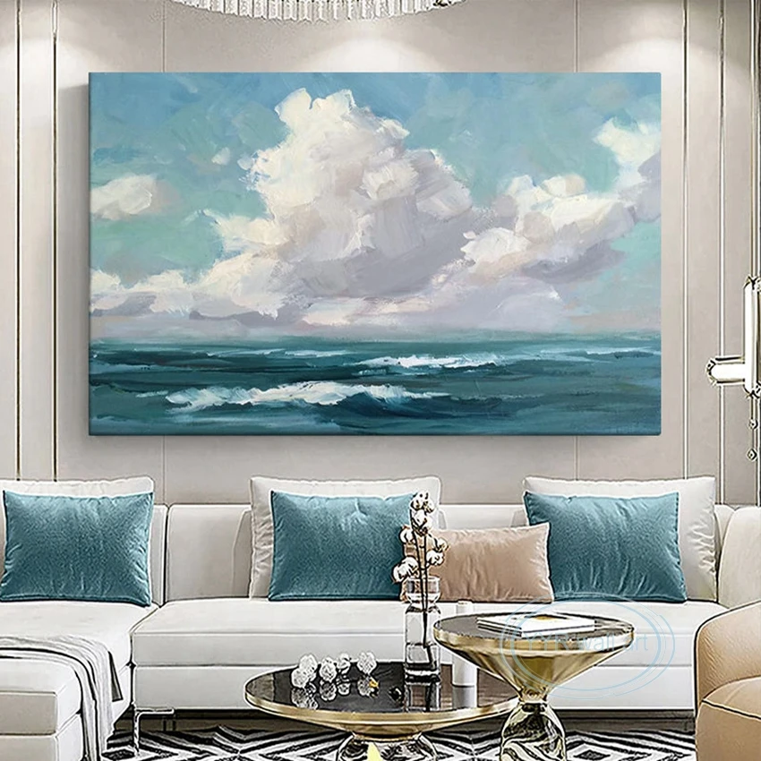 

Luxury Home Decor Mural Handmade Oil Painting Abstract Sky Sea Wall Art Canvas Picture Living Room Sofa Bedroom Restaurant Hotel