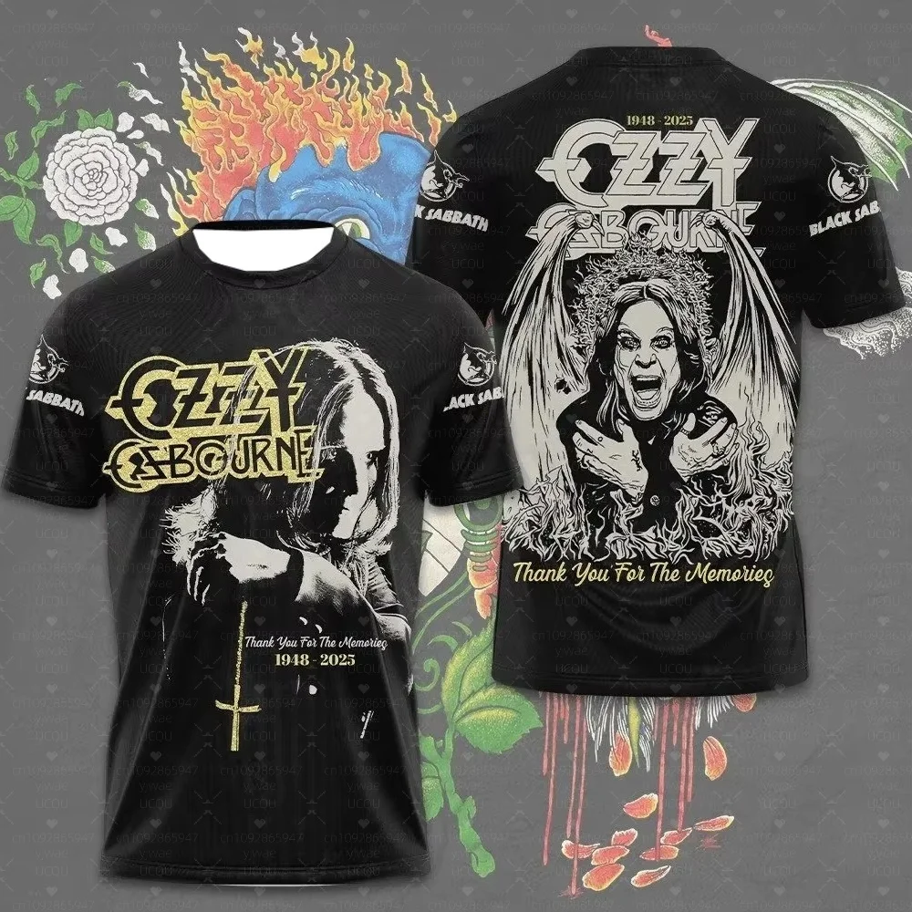 2025 الساخن روك Ozzy Osbourne ثلاثية الأبعاد الطباعة الرجال النساء الهيب هوب العصرية تي شيرتات قصيرة الاكمام Harajuku الجولة الرقبة تي شيرت المتضخم القمم #4