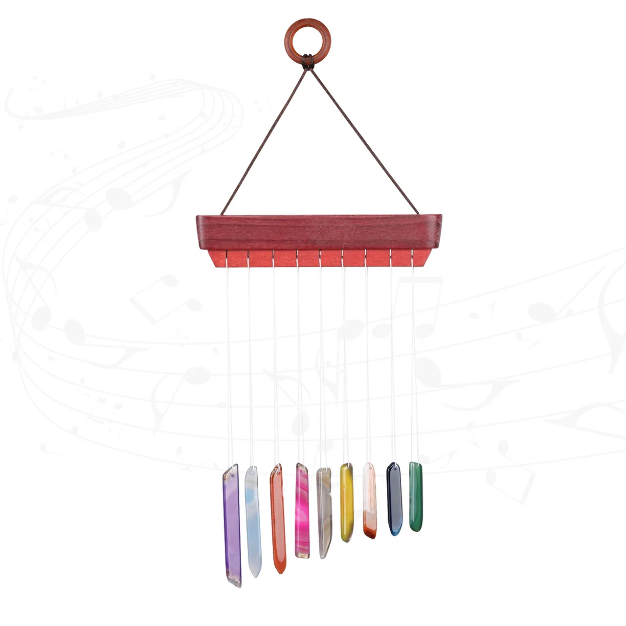 

Hot selling wind chimes agate Christmas decoration crafts colorful natural agate sliced wind chimes home