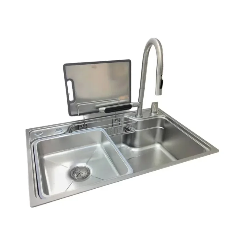 Multi Function Stainless Steel 304 Brushed Surface Wash Basin Kitchen Sink Premium Quality