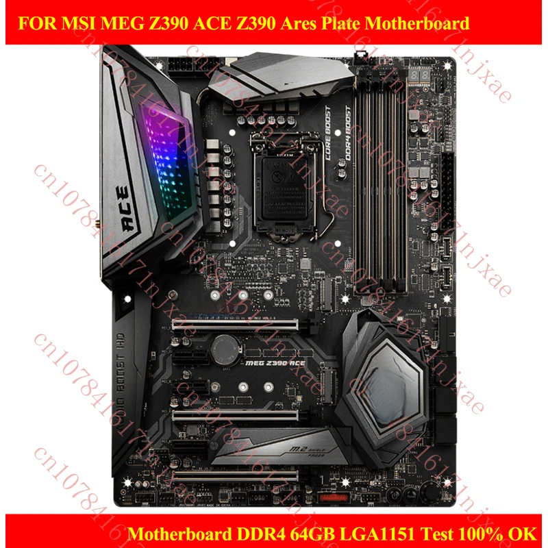 For MSI MEG Z390 ACE Z390 Ares Plate Motherboard DDR4 64GB LGA1151 ATX Crossfire.