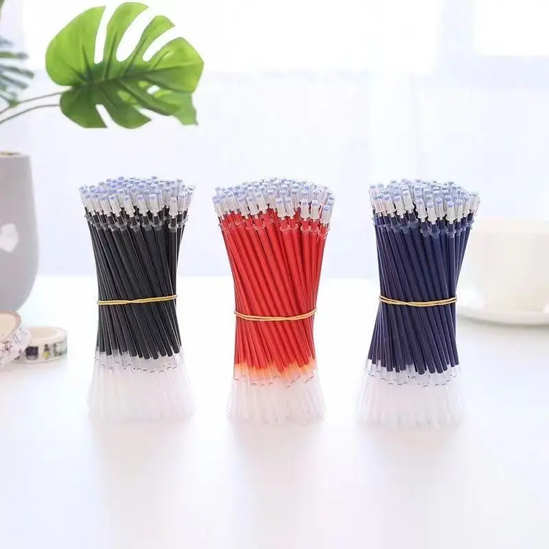 54/9pcs Gel Pen Fine Point Pens Ballpoint Refill Needle Tip 0.5mm Black Blue Red School Rods For Office School Stationery