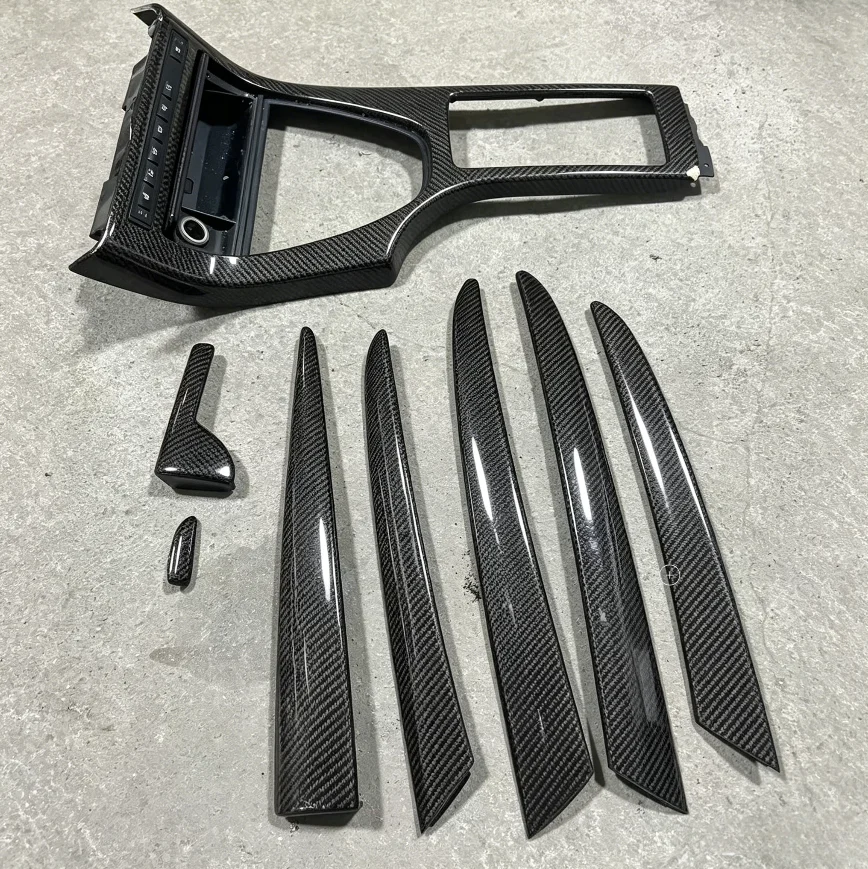 For BMW X5 Series E53  8 Pieces Real Carbon Fiber Center Console Gear Shift Frame Panel decoration Replacecmet