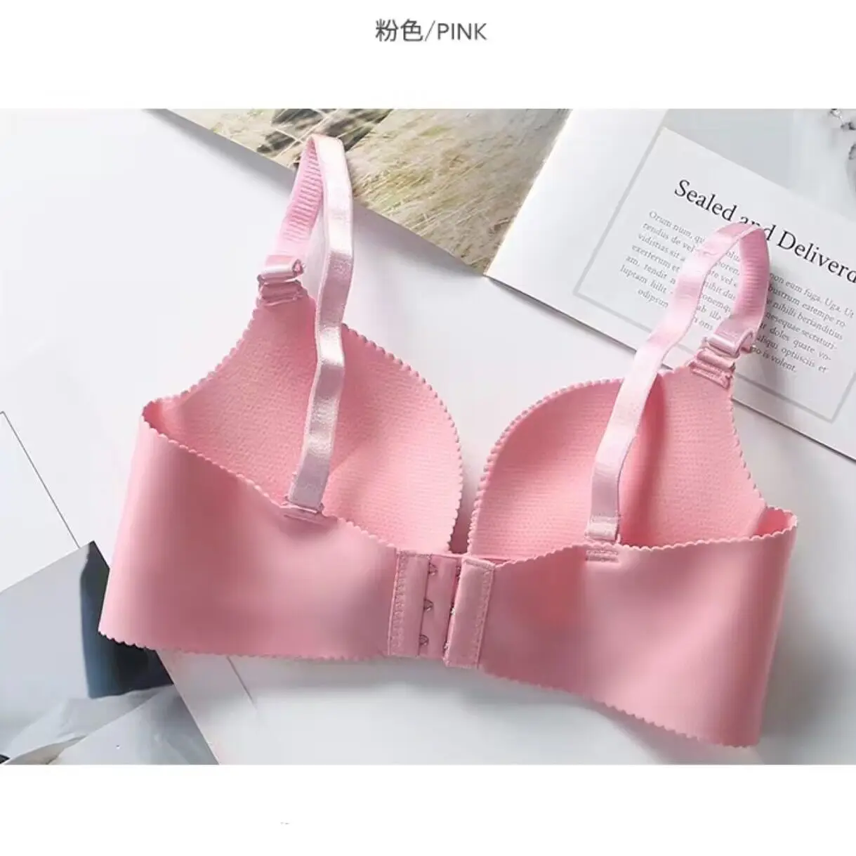 Komfort Wireless Bhs für Frauen Unterwäsche Nahtlose Feste Rosa Schwarz Bhs Top Sexy Dessous Push-Up Bralette Weibliche Intimates