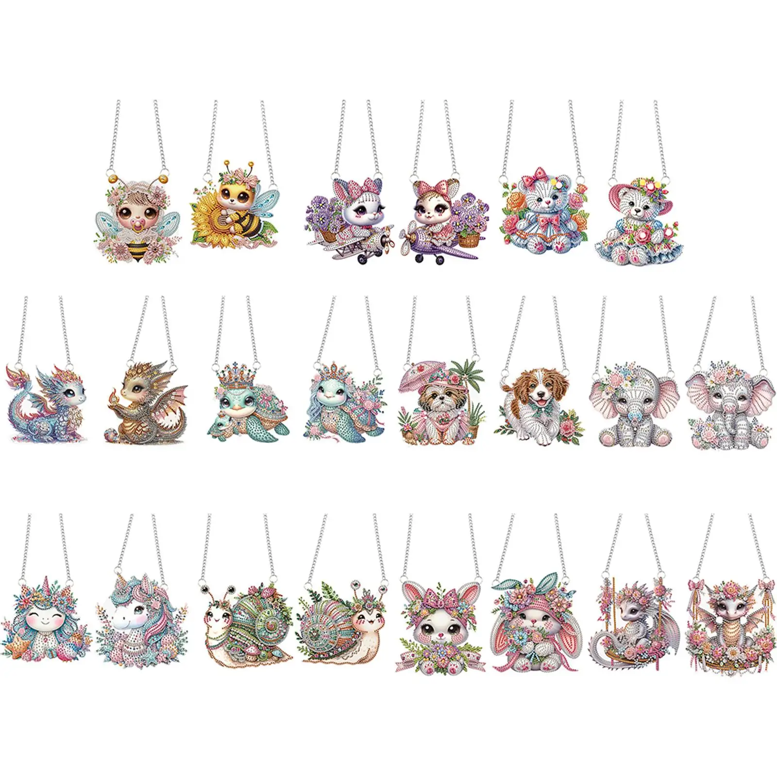 

2pcs Animal 2D/Flat DIY Special Shape Rhinestone Diamond Art Window Pendants Diamond Painting Set DIY Home Decor Hanging Charm