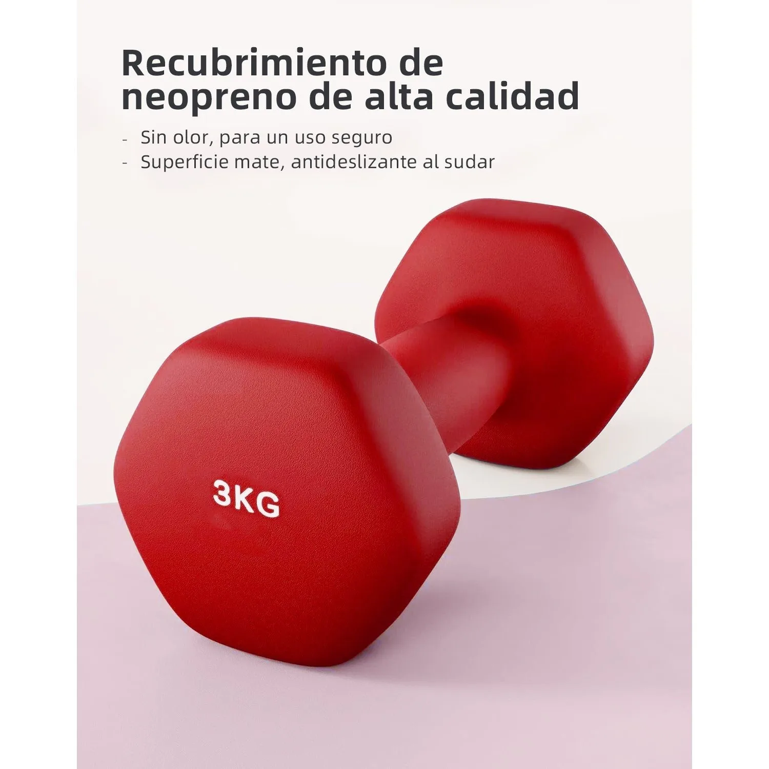 2-Piece Pack - Multifunctional Red Mini Dumbbells, Hexagonal Solid Cast Iron Dumbbells of Various Weights
