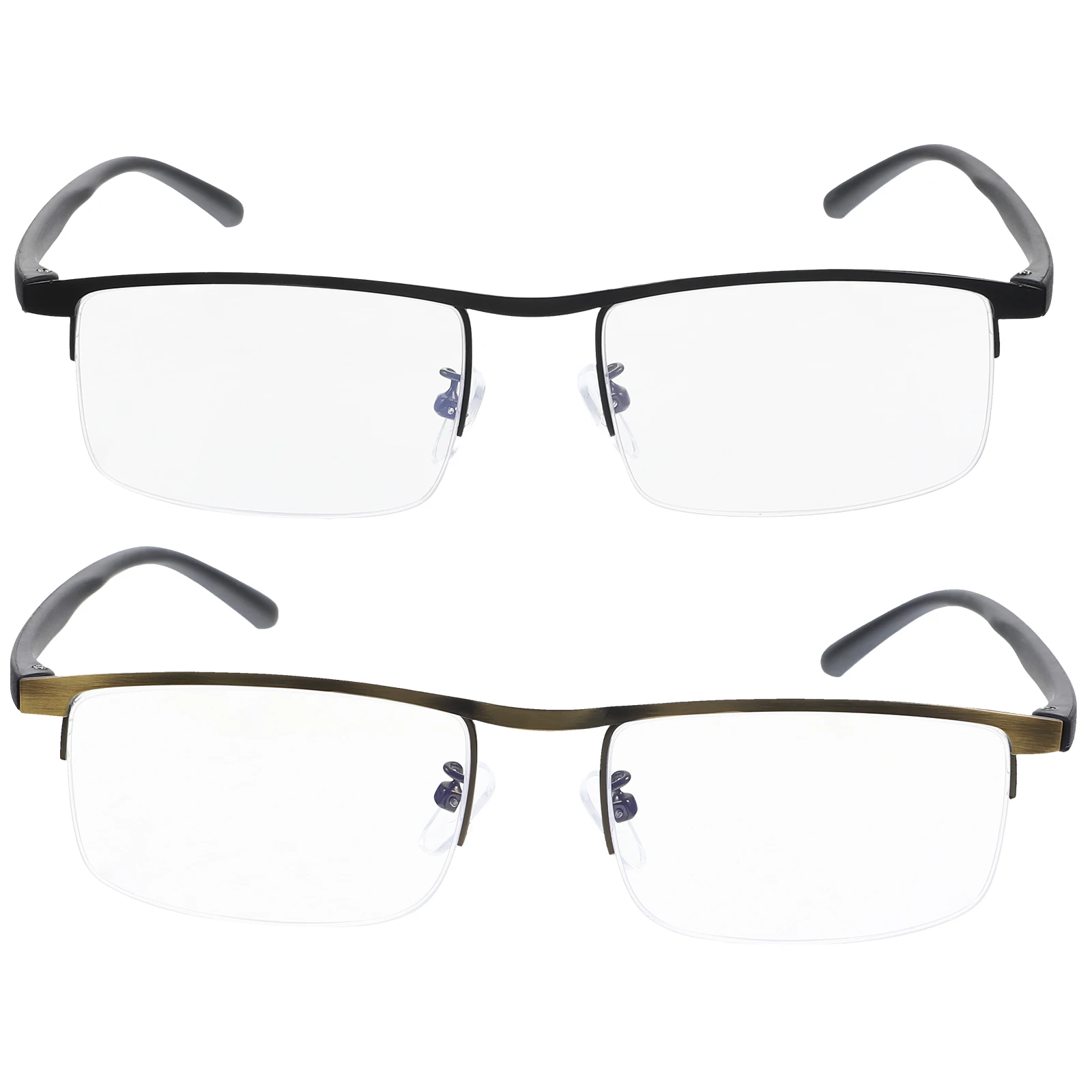 

2 Pcs Multifocal Reading Glasses 250 Degrees Bright Black Bronze Gold Automatic for Elderly Presbyopic Home Office Use