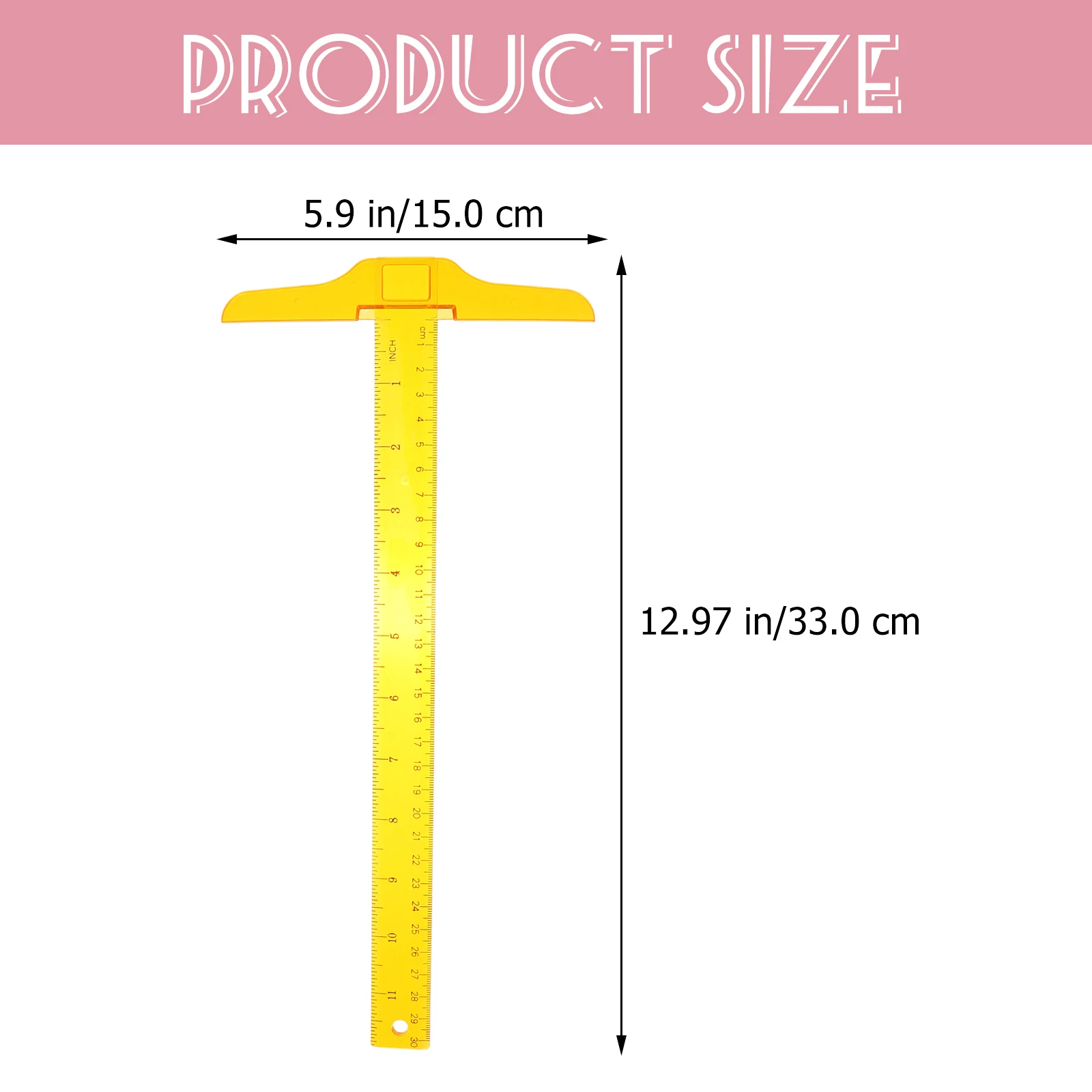 

2 pcs T-Square Ruler Double Scale Plastic Measuring Tool Precision Drafting Ruler For Home Office Engineer Student Use Safe