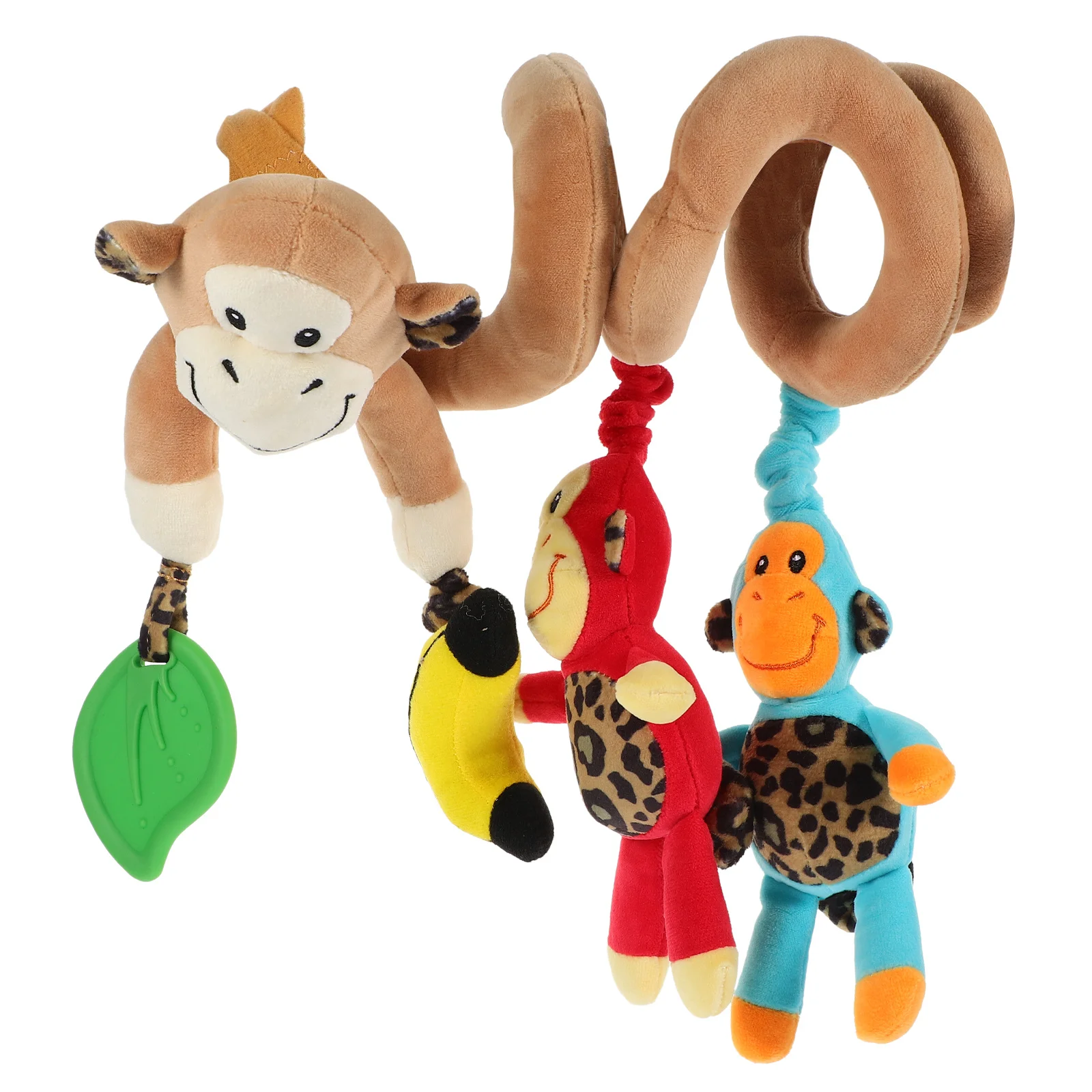 Four Hanging Monkey Spiral Infant Activity Bed Stroller Rattle Hanging Bell Crib Musical Wraps Around Car Seat Travel Play - Image 5