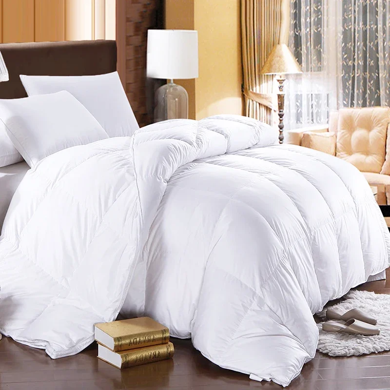 Hotel Standard Queen Size White Goose Down Feather Comforter