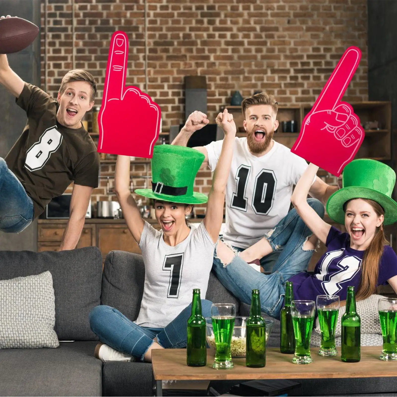 Cheer Up Foam Fingers For Sports Number 1 Cheer On Cheerleading Props Cheering Palm Party Props ﻿
