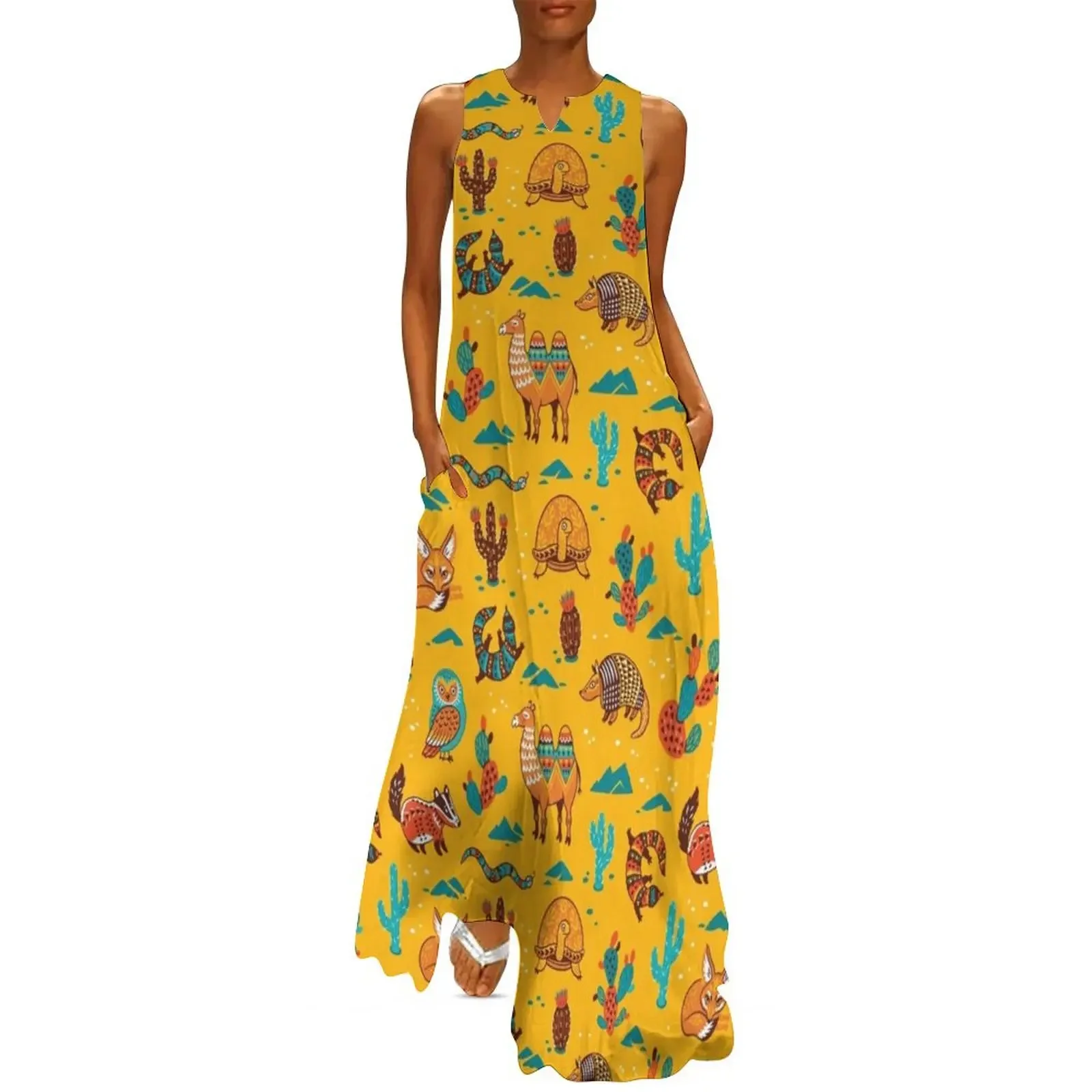 

Desert animals Long Dress luxury woman party dress chic and elegant evening dress
