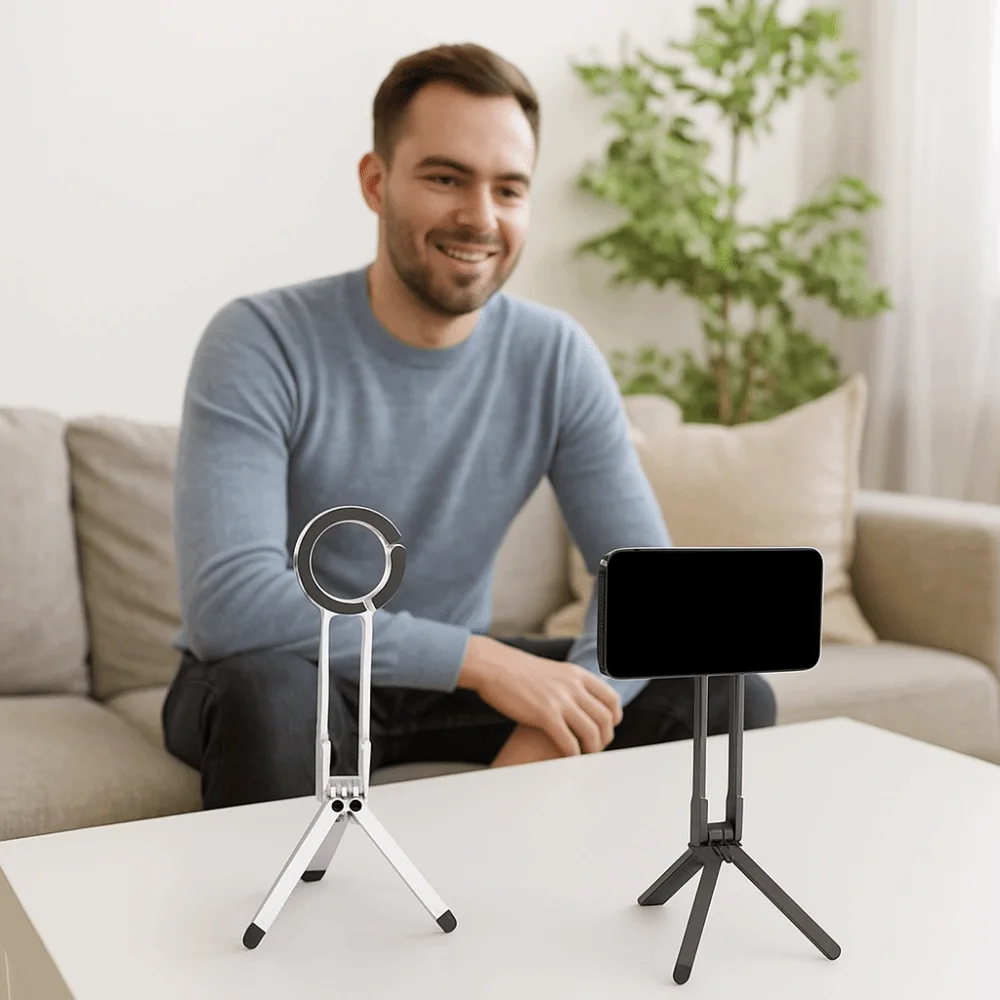 

Кольцо из алюминиевого сплава, карабин, штатив для телефона, складной регулируемый магнитный штатив для телефона, легкий вес с пряжкой