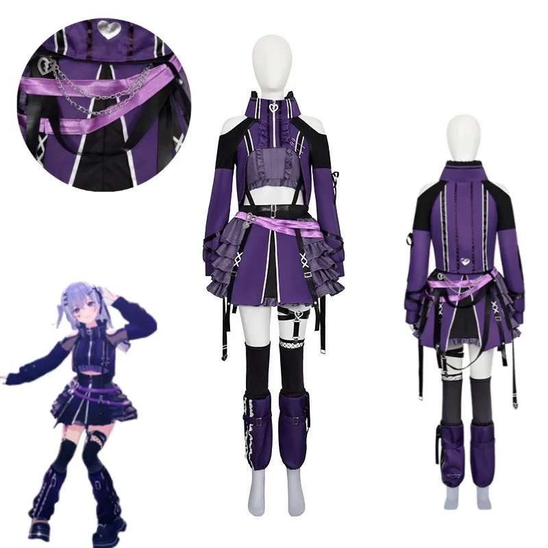 THE iDOLM@STER Shiny Colors Hana Suzuki Cosplay Costume Black Star Idol Dress Stage Costume Full Set For Women Halloween