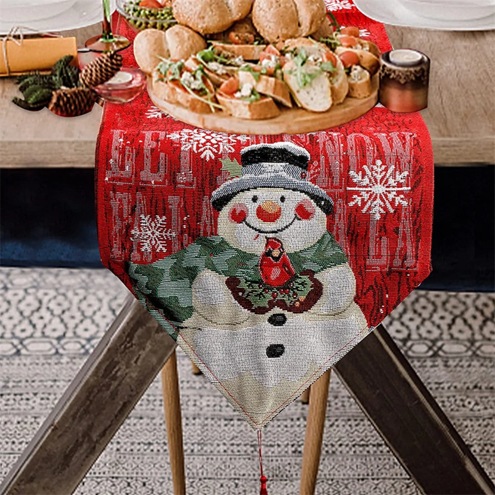 

Christmas Snowman Cute Pattern Festival for Cafe Kitchen Dining Table Decor Decoration Tableclothes