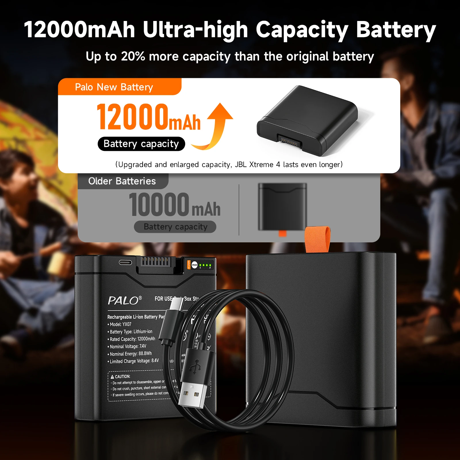 12000mAh Rechargeable Battery for JBL Battery 400 JBL Partybox Stage 320 and for JBL Xtreme 4 Bluetooth Portable Speaker