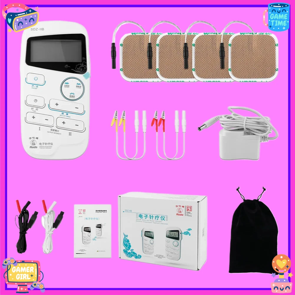 

Электростимулятор, массаж тела, физиотерапия, машина TENS, стимулятор мышц, EMS, импульсный акупунктурный массажер и черная сумка для хранения