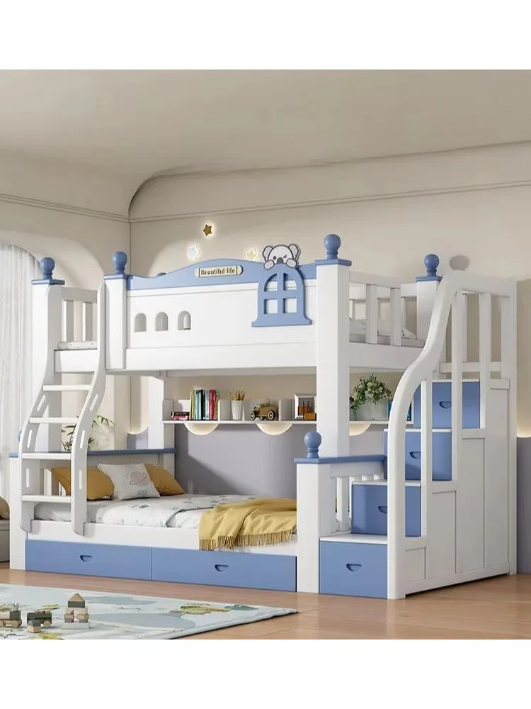 !@Wholesale Hots Children Bunk Beds Wooden with Slide for Girls Cheap Bedroom Kids Furniture Sets