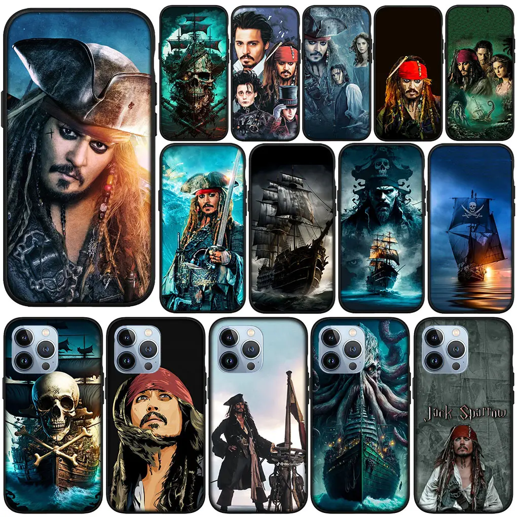 Soft Cover for Apple iPhone 15 14 Plus 13 12 Mini Pro Max XR + 13Pro 14+ 15+ Phone Case Pirates of the Caribbean Jack Sparrow