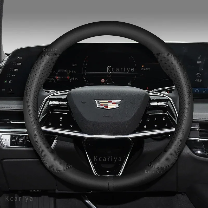 

Genuine leather Car Steering Wheel Cover Anti-Slip for Cadillac CT4 CT5 XT4 CT6 XT6 ATS SRX XTS CTS EXT XT5 38cm Accessories