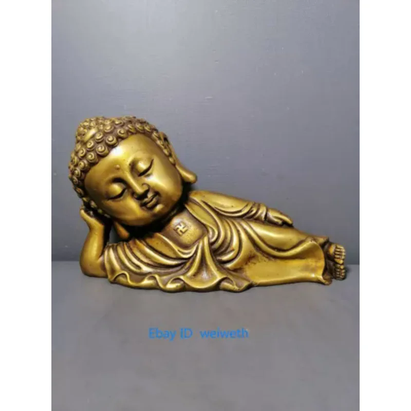 

Collection Old Chinese Bronze Handwork Buddhism Sakyamuni Sleeping Buddha Statue