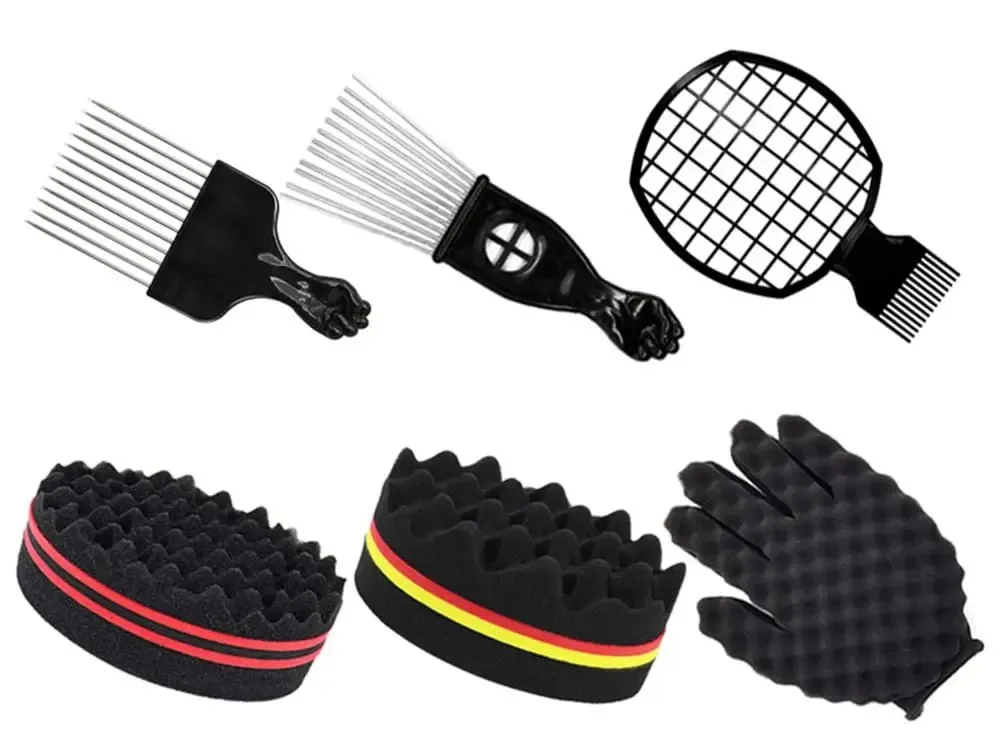 Magisches Twisted-Hairstyle-Schwamm-Set, Lockenbürsten für Männer und Frauen, Afrikanische Lockenbürsten, Styling-Tools – Detail 19