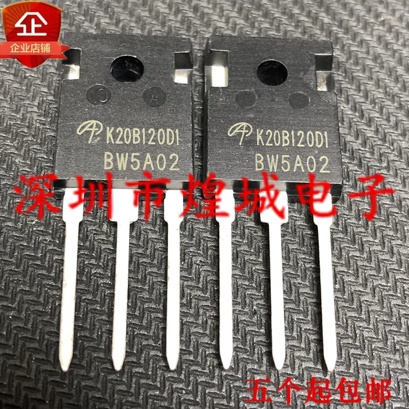 

5PCS/Lot K20B120D1 AOK20B120D1 TO-247 1200V 20A 5