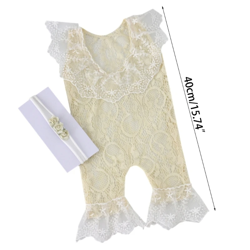 1 set accessori per servizi fotografici per neonati, pagliaccetto per bambina, vestito per fotografia infantile con fascia