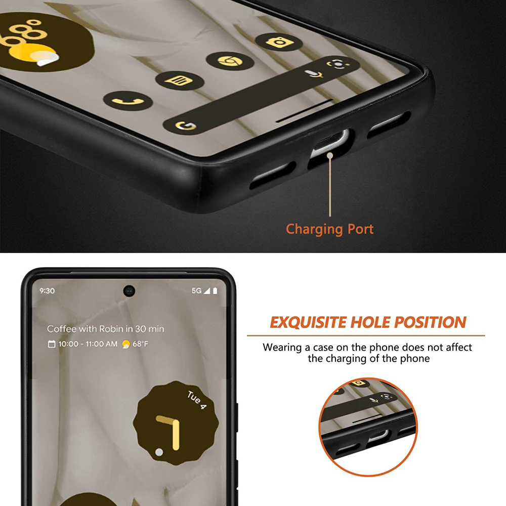 Phone Case For Google Pixel 7 Pro Pixel7 7Pro Full Cover Vegan Leather Material Fiber Pattern Shell Lens Camera Protector