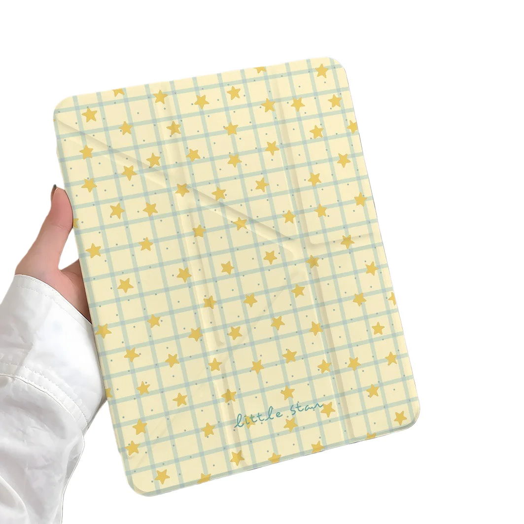 

Stars Plaid Pen Slot Tablet Case For Mini 7 6 iPad Pro 2024 2022 2021 2020 2019 2018 2017 11 10 9 8 7 6 5 Air7 6 5 4 3 2 1 Cover