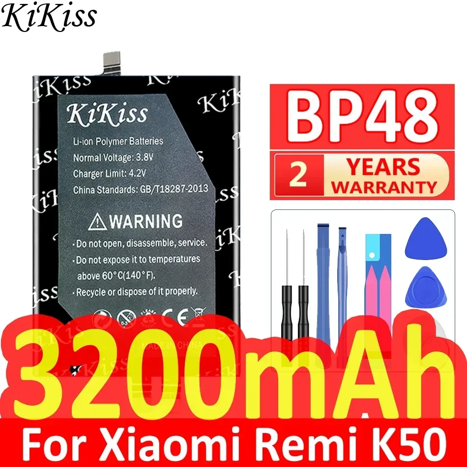 KiKiss Battery 3200mAh BP48 BP 48 For Xiaomi Remi K50 Mobile Phone