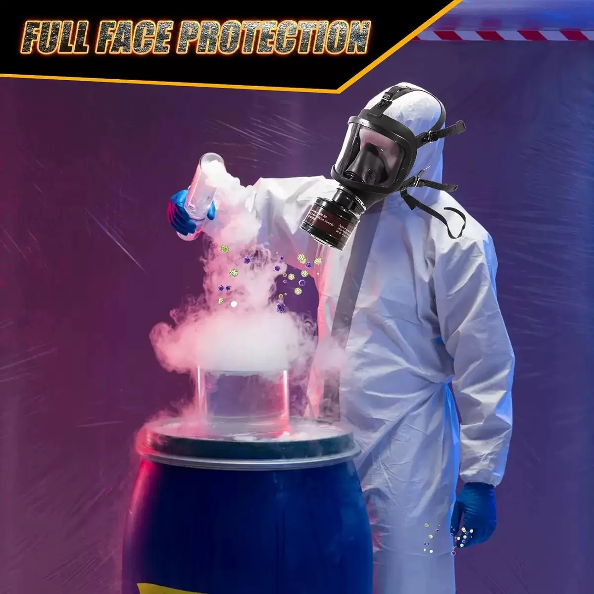 Great Vision Gas Mask Black Headwear Self-priming Filtering Firefighting Volcano Anti-smoke Anti-toxic Full Face Shield