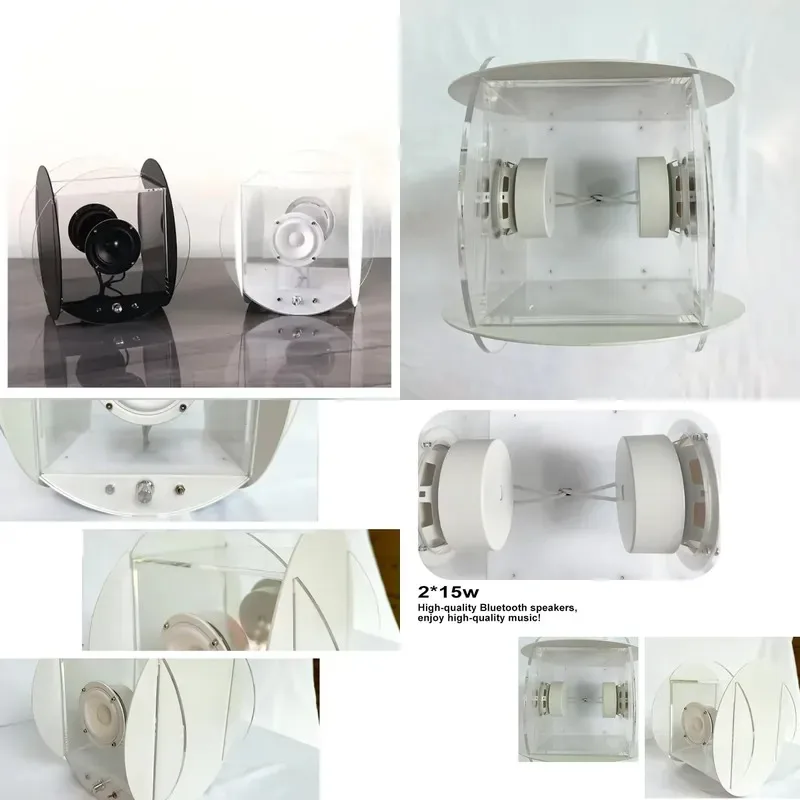 Transparent 15 Inch Wireless Bluetooth Speaker Professional Audio Sound System for Computer Music