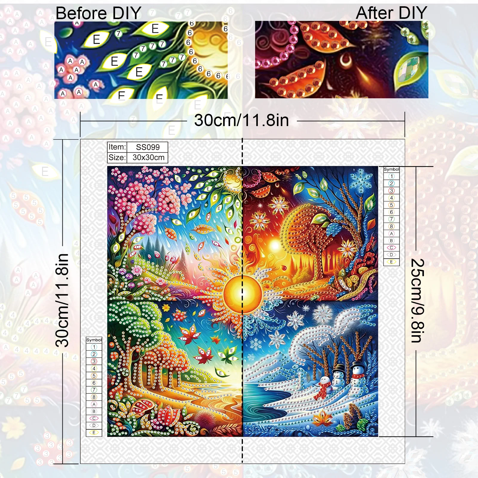 The four seasons Special Shape Diamond Art Kits for Adults Beginners,Special Shape Diamond Art Painting for Home Decoration Gift view 2
