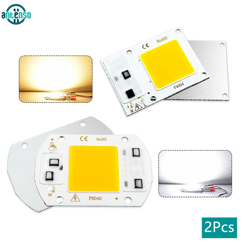 

2Pcs AC110V 220V COB Bulb LED Chip Bead Flood Light 10W 20W 30W 50W All Size COB Module Warm Cold White LED Lamp for DIY