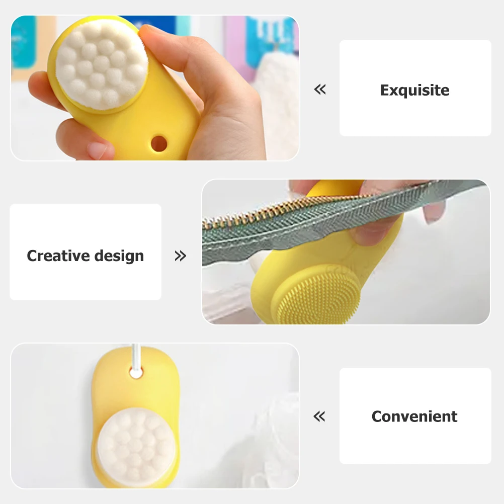 

2pcs Facial Brush Silicone Deep Cleaning Face Scrubber Gentle Exfoliating Cleansing Tool For Pores Removal Women Travel