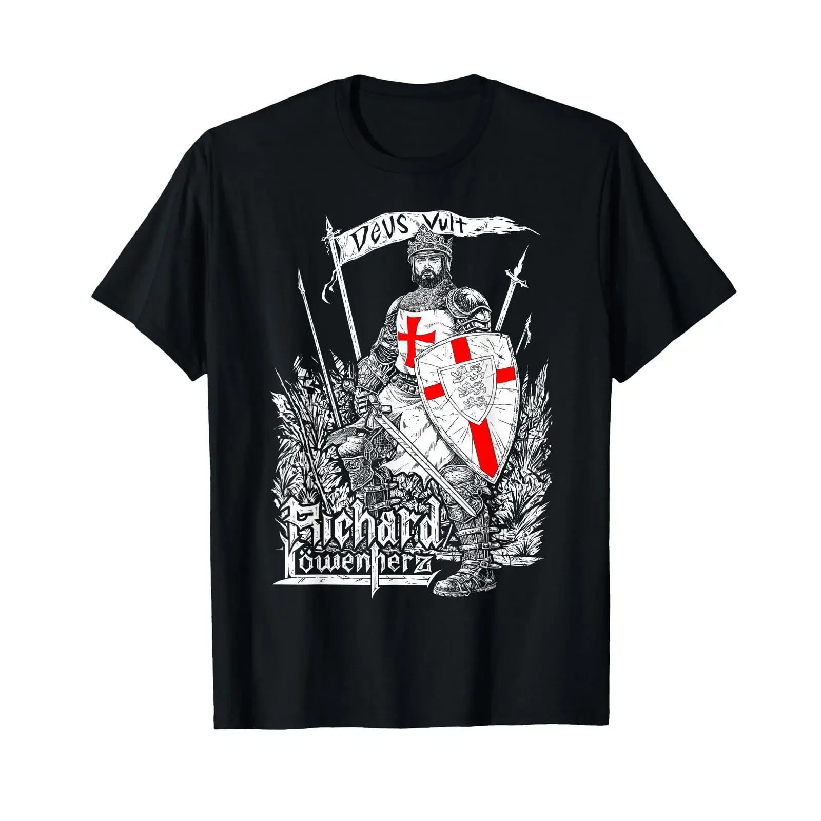 Richard the Lionheart T Shirt vintage Washed homme Unisex Breathable streetwear Versatile Slightly fashion designer clothes