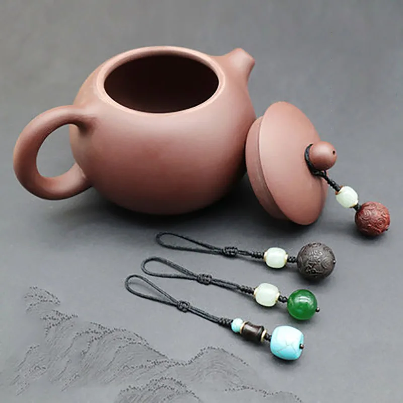 

Teapot pendant creative purple clay pot cup cover hanging rope manual pendant stationery personalized national style high-grade