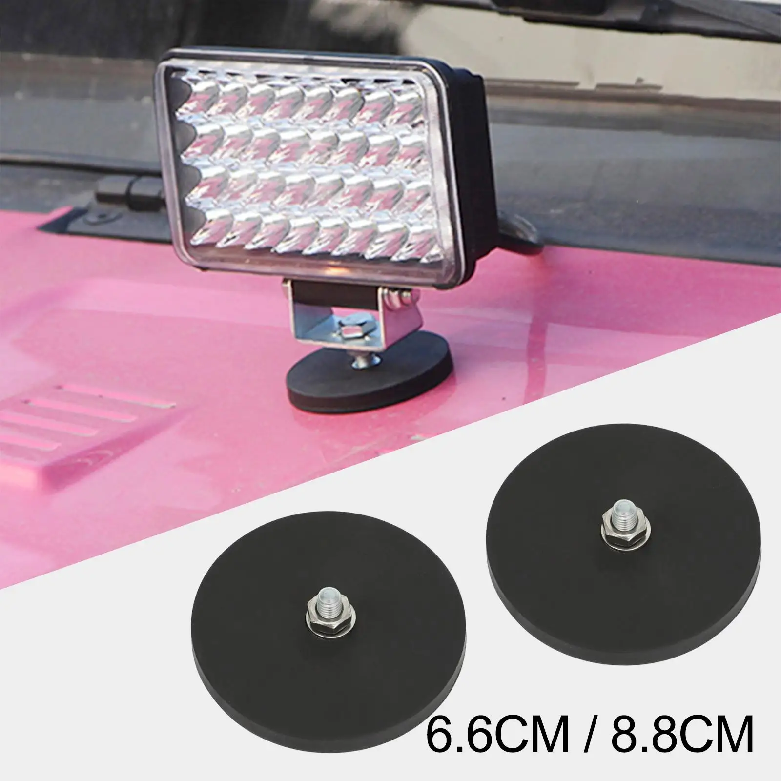 

2 Pieces Magnetic LED Light Bar Base Magnetic Base Magnet Mount Holder Fit for