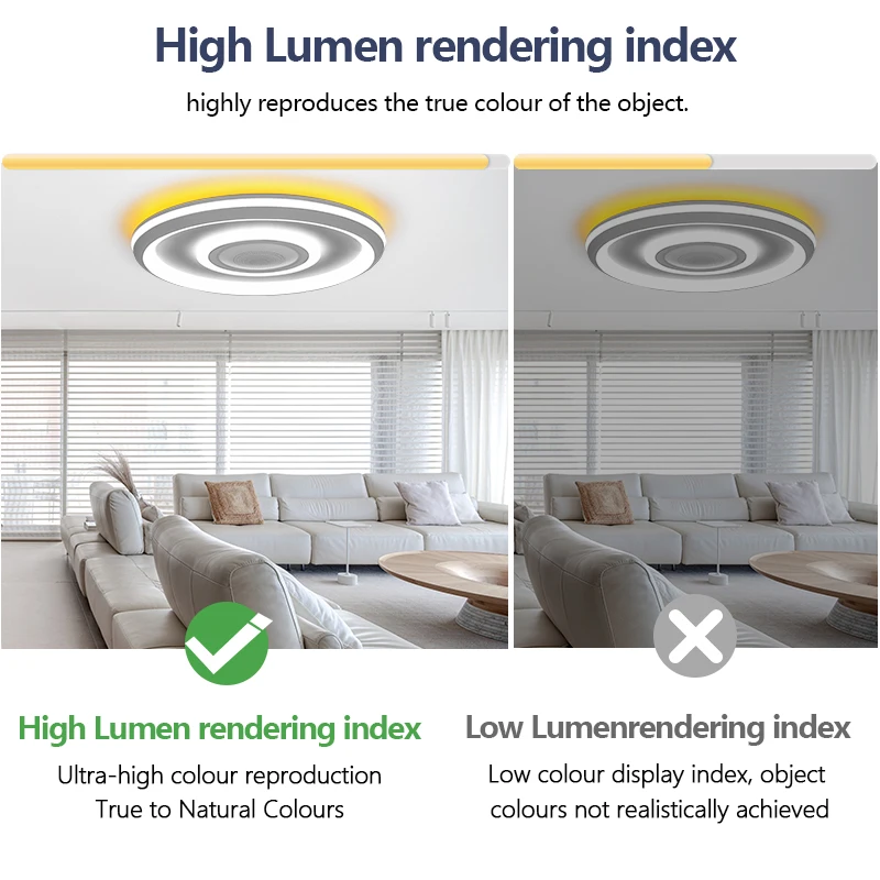 TUYA RGB ضوء السقف مع مكبر الصوت APP التحكم عن بعد ستبليس يعتم كبير الحجم الخلفية تصميم مصباح ذكي لغرفة المعيشة