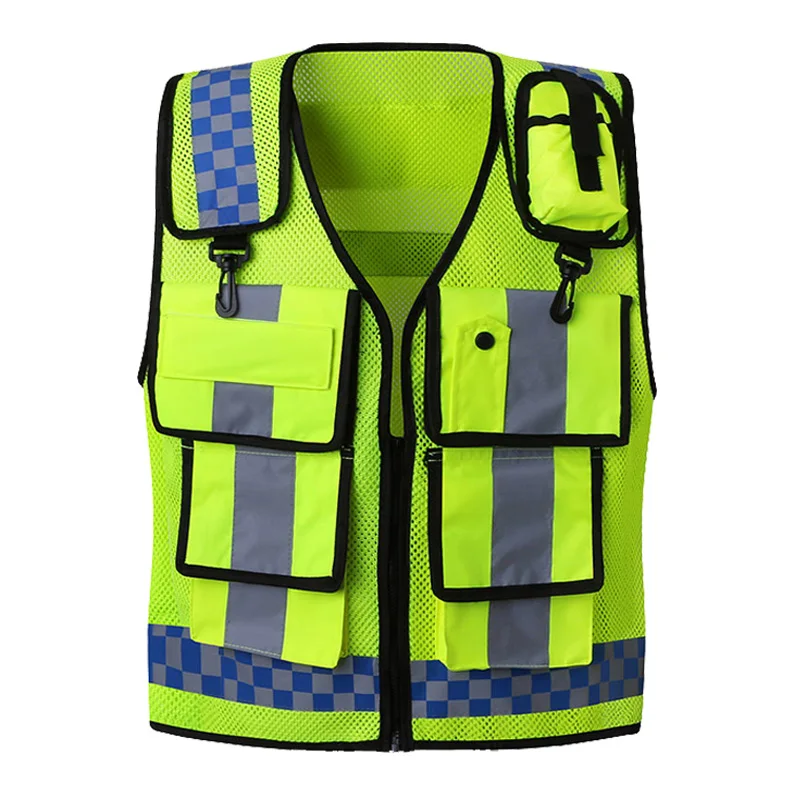 Hot High Visibility Security Reflective Vest Pockets Design Reflective Vest Outdoor Traffic Safety Cycling Running