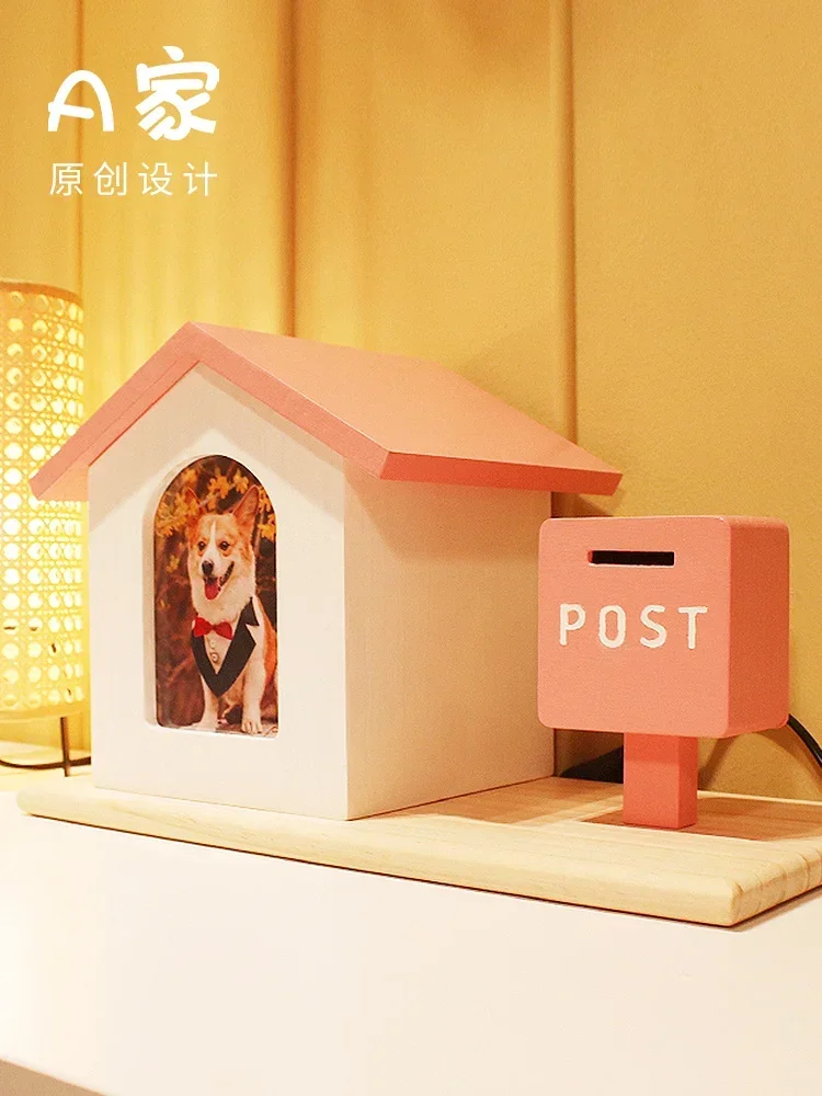 

Solid wood pet ashes box, dog and cat commemorative belt, photo frame, cat storage jar, small house altar