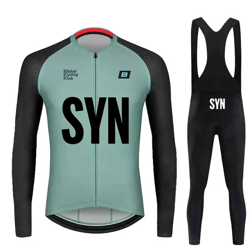 2024 SYN BIEHLER Road Cycling Suit Men's Long Sleeve Sports Shirt Set Maillot Ciclismo Road Cycling Quick Drying