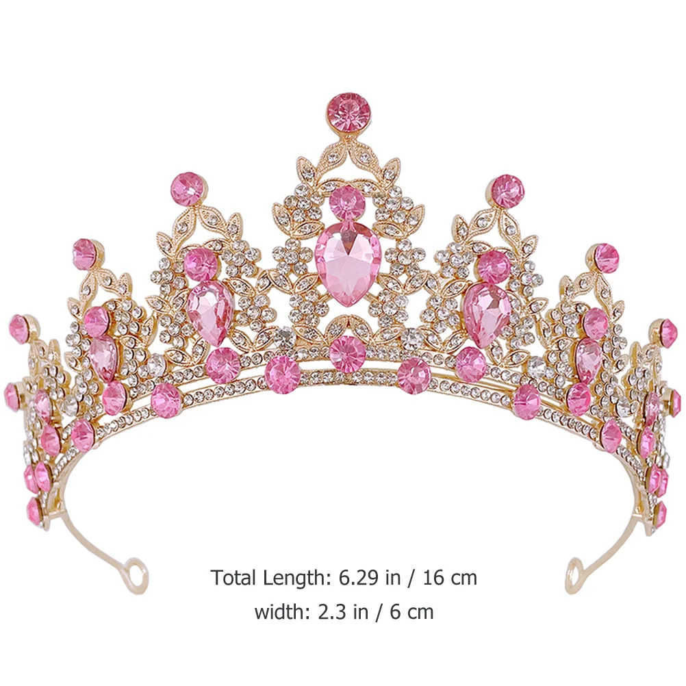 

Baroque Crown Headwear Bridal Wedding Tiara Crystal Rhinestone Hair Accessory Party Birthday Festival Headdress Women