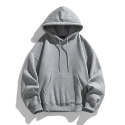 Autumn New Versatile Stir Fried Rose Solid Color Cotton Wide Edition Hoodie