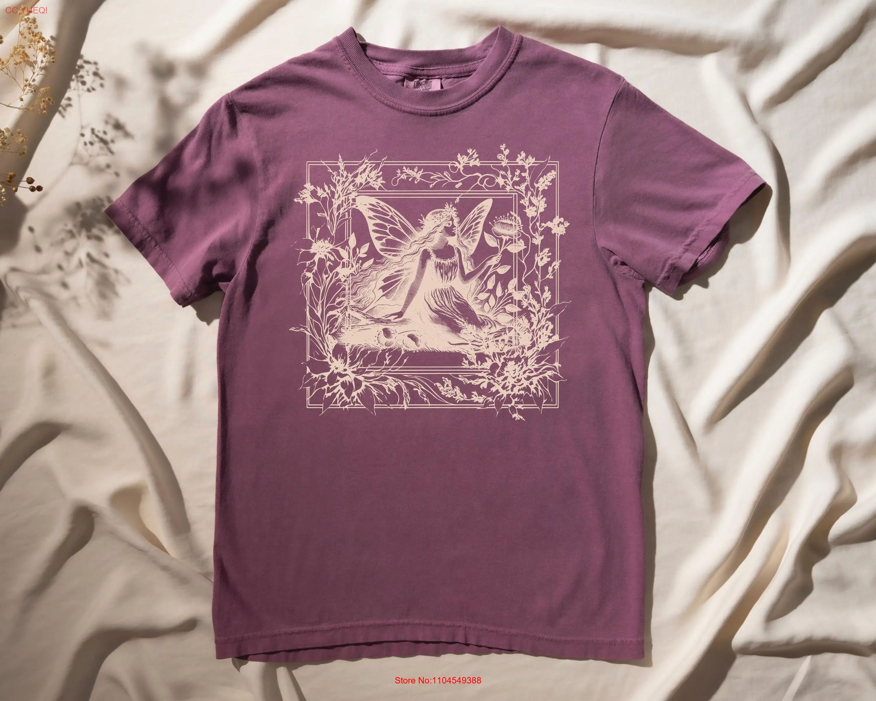 تي شيرت بتصميم إطار نباتي خرافي مكون من 12 كورًا سحريًا غريب الأطوار لهوا أو الأصدقاء بأكمام طويلة أو قصيرة