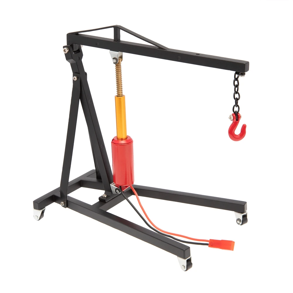 【CYBER MONDAY】Metal Electric Crane Engine Maintenance Bracket Engine Stand Jack for 1/10 RC Crawler Car TRX4 SCX10,Black